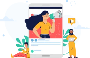 Smartphone surfing social media
